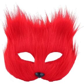 1pcs Halloween Fox Mask Forry Mask Mask Animal Face Mask for Halloween Easter Carnival Carnival Costume Party Cosplay Props （Red）