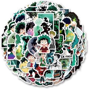77pcs deku ملصقات أنيمي شارات أنيمي جمالية مقاومة للماء ملصقات حزمة الفينيل لزجاجة ماء كوب كمبيوتر محمول للبالغين التزلج على لوح التزلج DIY