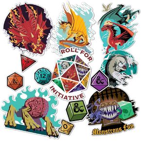 Desert Cactus Dungeons & Dragons Stickers - 13 D&D Decals Laptop Water Bottle Car Scrapbook Sheet Vinyl Decorations Birthday Favor Party Supplies (2-3)