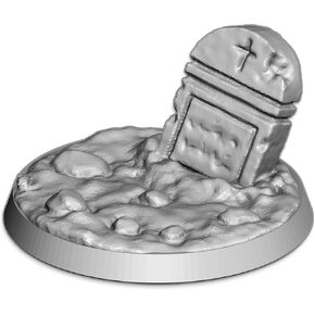 EnderToys Miniature Bases - Scenic Texture - Gravestone - 32mm (10pcs), Bits and Accessories for 28-32mm Tabletop Wargame Miniatures, 3D Printed and Paintable