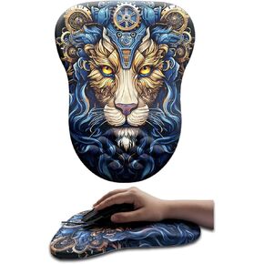 Lion-Shaped Wrist Guard Mouse Pad, Ergonomic Support for Enhanced Gaming and Office Comfort - Compact Desk Mat with Non-Slip Base,for Office School Home - 29.6 * 22.8cm