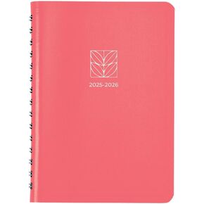 Blueline® Essential Academic Daily/Monthly Planner ، أغسطس 2025 إلى يوليو 2026 ، ملزمة مزدوجة الأسلاك ، غلاف Vicuana الناعم ، 8 "× 5" ، وردي (CA201F.01-26)