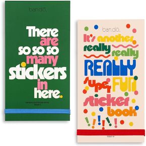 ban.do Issues 8 and 10 Sticker Books Bundle, Colorful and Motivational Sticker Packs with Aesthetic Stickers for Scrapbooking, Planners, and Journals