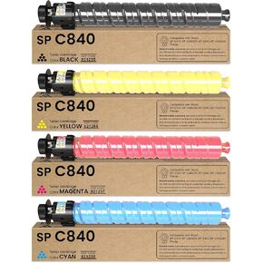 SP C840 C842 خرطوشة الحبر 4 عبوات (أسود سماوي أرجواني أصفر) تم إعادة تصنيعها 821255 821256 821257 821258 استبدال RICOH SP C840 C840DN C842 C842DN TRATRIDGE
