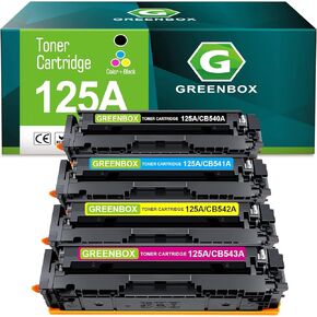 Greenbox 125a Toner Toner Caartridges Set (4 pack ، k/c/y/m) استبدال HP 125A CB540A CB541A CB542A CB543A TONER CARTRIDGE LASER CM1312 MFP CM1312NFI CP1215N