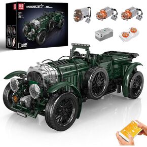 Mould King Vintage Cars Building Blocks Sets, MOC Retro Sports Car Set to Build, Racing Car Model Toy with Engine Battery and Motors, Vehicle Gifts for Kid Age 14+/Adult-3918+ Pieces