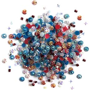 Buttons Galore Doo Dadz Flat Back Crystal Diamond Embellishments for DIY Crafts, Scrapbooking, Card Making, and Other Art and Craft Projects- Yankee Doodle 3 Packs
