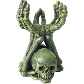 Gothic Candle Holder & Hand Jewelry Holder – Skeleton Hand Organizer for Rings, Bracelets, Necklaces | Heavy-Duty Polyresin Display, Dark Decor Gothic Home Office