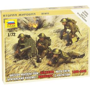 Zvezda Z6167 Figures British Machine Gun with Crew 1939 to 1943