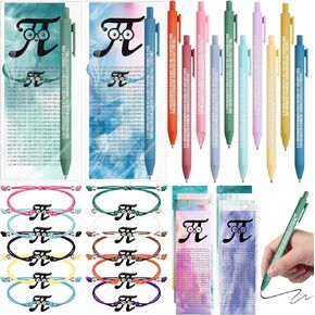 ROOWEST 30 PCS PI DAY MATH GIFT شملت 3.14 متعة PI Symbol Pen Bracelet بطاقات المرجعية هدايا الفصل الدراسي للطلاب بشكل كبير من علوم المعلم عدد غير عقلاني من زخارف جائزة PI للحفلة