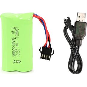 7.4v 500mAh Li-po بطارية قابلة لإعادة الشحن مع شاحن USB