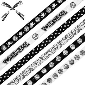 6pcs 30 ياردة شرائط كرة قدم ، 3/8 بوصة شرائط Grosgrain على الأشرطة أقواس الشعر أقواس كرة القدم ترفرف شرائط الحرف لصياغة وخياطة الحفلات الالتفاف الحالية