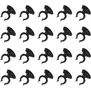 uxcell 20Pcs Aquarium Suction Cup Clips, 17mm Airline Tube Holders Clamps Cup Holder Sucker Tube Sucker for ID Airline Tubing Fish Tank, Black