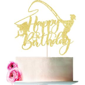 Fisherman Happy Birthday Cake Topper Gone Fishing Cake Topper Fisherman Cake Decoration，Outdoor Themed Cake Decoration,Boy Birthday Fishing Party Decoration Supplies (black)