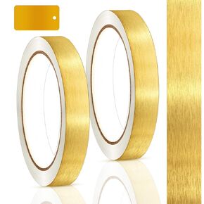 2PCS Gold Duct Tape, 66FT Metallic Gold Washi Tape, 3/5 Inch Washi-Tape Gold Strips for Wall Decor, Gold Foil Tape or DIY Projects Bathroom, Floor, Tile, Car, Decorative Tape for Walls