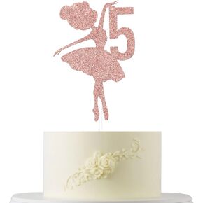 Ballerina 2nd Birthday Cake Topper, 2nd Birthday Cake Topper, Cute Ballerina Bday Cake Decorations, Adorable Princess Cake Decor Supplies, Dancing Girl Party Supplies