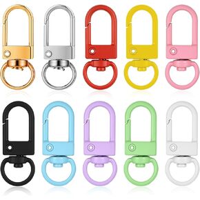 50 pcs clasps small metal very claw clasps ، lanyard multicolour lanyard snap hooks with know rings diy accsitations for bag beal cains conchector tags make zipper make (10 colors)