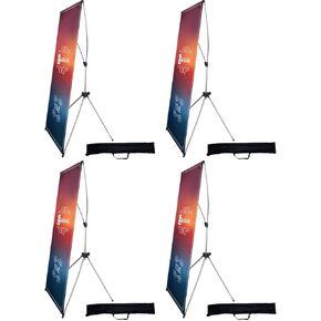 USCNC X BANNER Stand Banner Fit Fit Banner 23 × 63 إلى 32 × 78 بوصة ، حقيبة سفر محمولة ، أكبر ، إعلانات أكثر قابلية للتكيف ، متاجر ، معرض تجاري ، مطعم ، حدث ، عيد ميلاد وحزب (حزمة واحدة)