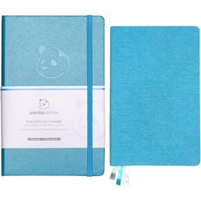 Panda Planner: 90-Day Undated Daily Planner - Boost Productivity, Set Goals & Manage Time - Increase Happiness With A Focus On Gratitude - Hardcover - Cyan with Classic Notebook