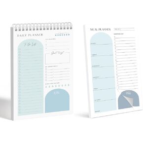 Daily Planner 60 Pages & Meal Planning Pad 52 Pages