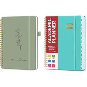 حلزوني ملزم A5 Ondisted Weekly Planner والمخطط الأكاديمي 2025-2026