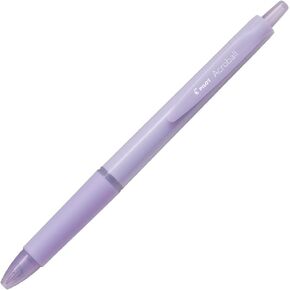 Pilot Acroball Retractable Ballpoint Pen, 0.5mm Fine Point, Oil-Based Black Ink, Purple Body with Elastomer Grip, BAB-15-PUB, Pack of 10