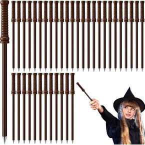 Colarr 50 Pcs Wizard Wands Ballpoint Pen with Cap Halloween Pen Bulk Pens for Kids Wizard Party Favors Supplies Kids Birthday Goody Bag Gift Fillers School Rewards