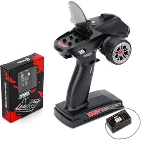 INJORA 20A Brushed Mini ESC & 6CH 2.4GHz Digital Transmitter with Gyro for 1/18 1/24 RC Crawlers