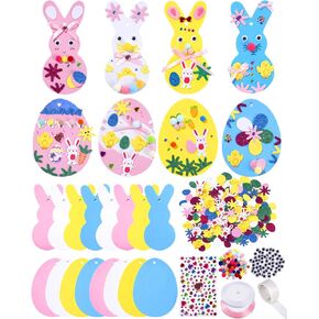 Pineraap 456 PCS easter foam stickers kit ، 32 مجموعة من الفنون والحرف في عيد الفصح ، أنشطة DIY Egg Foam ، لحفل الهدايا الربيع لصالح اللوازم