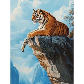 Kaliosy 5D Diamond Art Kits for Adults Tiger by Number Kits, Diamond Painting Art Animal DIY Full Drill Crystal Craft Cross Stitch Embroidery Decoration (12x16 inch) 30x40 cm