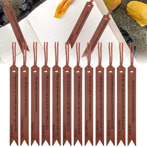 12 قطعة مرجعية جلدية ، BetterJonny Bible Bible Lotclarks Handmade Page Page Page Markers for Women ، Kids ، Exclues Book for Reading Lover Handmade Book Gift (Brown)
