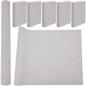 CRASPIRE 43 x 16.5 inch Book Cloth for Book Binding Fabric Linen Surface Paper Backed Bookcover Notebook Wraps Light Grey Book Covering Protector Bookbinding Supplies for Books Album DIY Scrapbooking