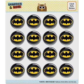 Batman Classic Bat Shield Logo Puffy Bubble Dome Scrapbooking Set