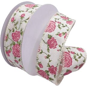 MORTX RIBBON WIRED TAFFETA SPRINGTIME RIBBON ، 1.5 بوصة في 10 ياردة ، وردي ، 7589.40/10-020