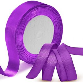 Luomorgo 7/8 Inch Satin Ribbon ، 25 ياردة شريط ساتان الأرجواني ، شريط النسيج لالتفاف الهدايا ، الحرف ، الزفاف ، زينة حفلة عيد الميلاد