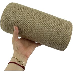 Memujpsun Natural Forlap Fabric Roll ، 11 ياردة ، حواف منتهية ، للعداء الطاولة ، الحرف ، حفلات الزفاف ، المفارش ، صناعة الزهور ، تزيين الأشجار ، غلاف الهدايا (4 بوصات)