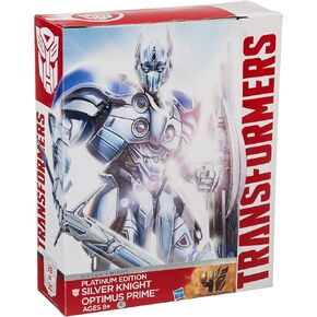 Hasbro Transformers الحصري Platinum Action Figure Silver Knight Optimus Prime