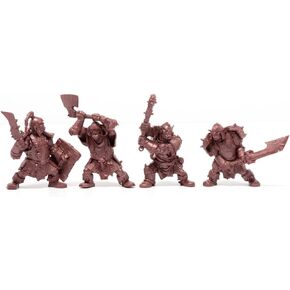 Creature Mini Action Figure Playset- Mountain Orcs Uruktag 2 ʺ Fantasy Figures - XL 1/32nd Scale DND 4 pcs Characters Accessories RPGs and Soldiers