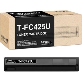 TFC425U T-FC425U Black Toner Compatible for Toshiba T-FC425U-K TFC425U Toner Cartridge for E-Studio 3525AC 3525ACG 4525AC 4525ACG 5525AC 5525ACG 6525AC 6525ACG Printer - 1 Pack T-FC425U-K Black