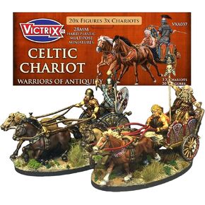 تم تسليم Argames - مجموعة Celtic Chariot ، 3 مزرعة مفصلة 28 ملم مع 20 منمنمات متعددة ، الرمح ، ورؤوس مقطوعة من أجل Dioramas القديمة