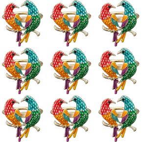 9PCS Maple Leaves Napkin Rings Decorate Your Table in Christmas, Thanksgiving, Birthday, Wedding, Commemoration Day, Business Banquet and Other Festivals and Occasions. (red)