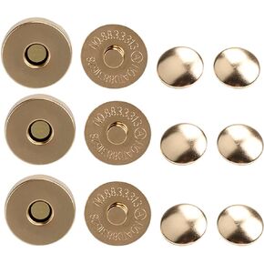 Mahavimoksa 100sets 18mm الزر المغناطيسي بالجملة يستقر على زر مزدوج الإغلاق المشبك لزر مسمار DIY حقيبة خياطة محفظة الجلود الجلدية الجلدية (Silver)