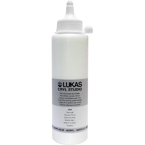 CRIL Studio Artist Acrylic Paint - تجفيف سريع تجفيف الوسائط المتوسطة الطلاء الأكريليك للقماش والفنانين والمشاريع والمزيد! - [التيتانيوم الأبيض - زجاجة 250 مل]