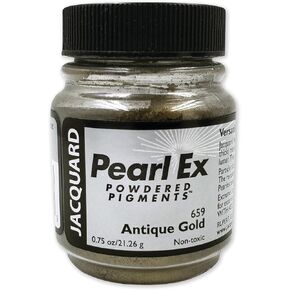 Jacquard Pearl Ex Pigment Powder 0.75 oz Antique Gold - Loose Mica Powder for Epoxy Resin, Watercolors, Calligraphy Ink & Clay - Epoxy Pigment Powder - Epoxy Resin Color