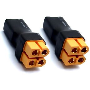 2PCS XT60 Parallel Connector Conversion Adapter 1-Female XT60 Plug to 2-Male XT60 Plug for RC Lipo Battery