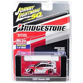 1990 CRX #9 "Bridgestone Johnny Lightning 50th Anniversary Limited Edition إلى 3،600 قطعة في جميع أنحاء العالم 1/64 Diecast Model Car بواسطة Johnny Lightning JLCP7199