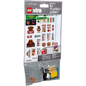 علامات LEGO وملحقات الشارات (XTRA) 17 قطعة إجمالية مع 5 أوراق شارات