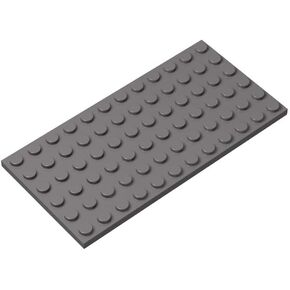 Classic Grey Plates Bulk, Dark Gray Plate 6x12, Building Plates Flat 10 Piece, Compatible with Lego Parts and Pieces: 6x12 Gray Plates(Color: Dark Gray)