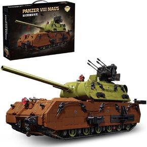 Misini M6622 1:24 نسخة مزدوجة Painted Painted Painted Panzer VIII Maus Building Set ، 3339 PCS World World War II MOC MOC Creative Tank Modular Model