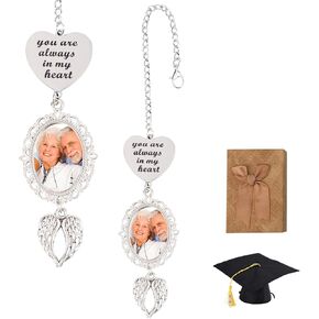 Graduation Cap Photo Charm 2025, Silver Custom Memorial Grad Tassel Photo Charm You Are Always in My Heart 2025 Graduate Gifts for Ceremony Picture Decoration